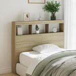 vidaXL Armoire tête de lit avec LED chêne sonoma 120x17x102 cm