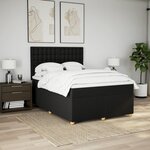 vidaXL Sommier à lattes de lit avec matelas Noir 160x200 cm Tissu