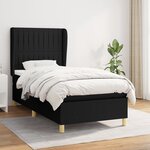 vidaXL Sommier à lattes de lit et matelas Noir 80x200 cm Tissu