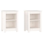 vidaXL Tables de chevet 2 Pièces Blanc 40x35x55 cm Bois de pin solide