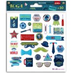 30 stickers epoxy pour scrapbooking - 100  masculin