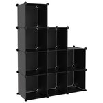 vidaXL Cubes de rangement 9 Pièces Noir PP