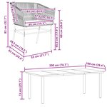 vidaXL Ensemble à manger jardin coussins 9 Pièces gris poly rotin verre