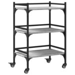 vidaXL Chariot de cuisine sonoma gris 50x35x75 5 cm bois d'ingénierie