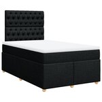 vidaXL Sommier à lattes de lit avec matelas noir 120x190 cm tissu