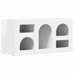 vidaXL Meuble TV Blanc brillant 80 x 35 x 40 cm Bois d'ingénierie