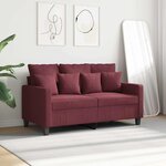 vidaXL Canapé à 2 places Rouge bordeaux 120 cm Tissu