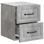 vidaXL Cabinet de chevet mural 2 pc Gris béton 34 5 x 33 x 40 cm