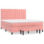 vidaXL Sommier à lattes de lit avec matelas Rose 180x200 cm Velours