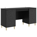 vidaXL Bureau Noir Bois d'ingénierie 142 5 x 50 x 75 cm
