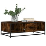 vidaXL Table basse chêne fumé 100x57x35 cm bois d'ingénierie et métal