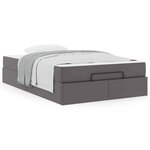 vidaXL Cadre de lit avec matelas Gris 120 x 200 cm Faux cuir