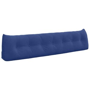 vidaXL Coussin de Dos Bleu police 200 x 24 x 50 cm Velours