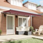 vidaXL Auvent Rétractable Bordeaux 400 x 200 cm tissu