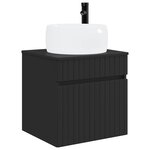 vidaXL Meuble de lavabo mural Noir 49 x 44 5 x 66 cm Bois d'ingénierie
