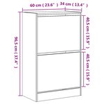 vidaXL Armoire à chaussures chêne marron 60x34x96 5 cm bois ingénierie