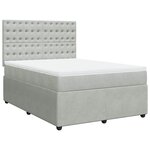 vidaXL Sommier à lattes de lit et matelas Gris clair 160x200cm Velours