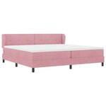vidaXL Lit à ressorts avec matelas Rose 200 x 200 cm Velours
