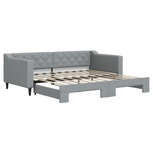 vidaXL Lit de jour avec lit gigogne gris clair 90x190 cm tissu