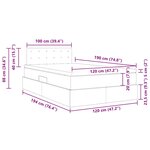 vidaXL Lit avec rangement et LED Gris foncé 120 x 190 cm Velours
