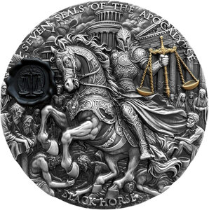 Monnaie BLACK HORSE Seven Seals of the Apocalypse 3 Oz Argent 7$ Niue 2026 (PRÉCOMMANDE)