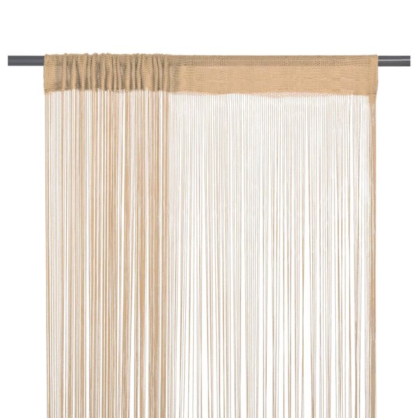 vidaXL Rideau en fils 2 Pièces 140 x 250 cm Beige