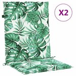 vidaXL Coussins de chaise Autre 2 Pièces Motif de feuille 100 x 50 x 3 cm