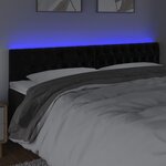 vidaXL Tête de lit à LED Noir 200x7x78/88 cm Velours
