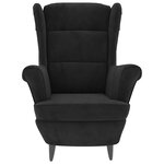 vidaXL Fauteuil noir velours