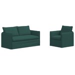 vidaXL Ensemble de Canapés 2 pc Vert foncé Tissu
