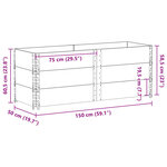 vidaXL Jardinière gris 150x50 cm bois massif de pin