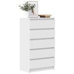 vidaXL Commode Blanc 60x36x103 cm Bois d'ingénierie