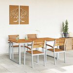 vidaXL Ensemble de salle à manger pour jardin 5 Pièces Gris et marron