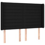 vidaXL Sommier à lattes de lit matelas et LED Noir 140x190 cm Tissu