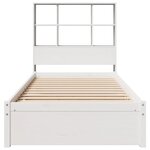 vidaXL Lit bibliothèque sans matelas blanc 90x190cm bois de pin massif