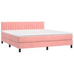 vidaXL Sommier à lattes de lit avec matelas et LED Rose 180x200 cm