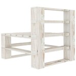 vidaXL Canapé palette à 4 places de jardin Blanc Bois