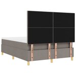 vidaXL Lit à ressorts avec matelas Taupe 140 x 200 cm tissu