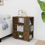 vidaXL Armoire roulante Chêne fumé 60x35x75 cm Bois d'ingénierie