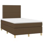 vidaXL Sommier à lattes de lit matelas et LED marron foncé 120x190 cm