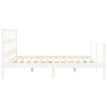 vidaXL Cadre de lit sans matelas blanc bois massif