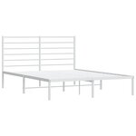 vidaXL Cadre de lit métal avec tête de lit blanc 140x190 cm