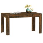 vidaXL Table à manger chêne fumé 140x74 5x76 cm bois d'ingénierie