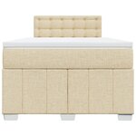 vidaXL Sommier à lattes de lit avec matelas crème 120x190 cm tissu