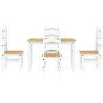 vidaXL Ensemble à manger Panama 5 Pièces blanc bois de pin massif