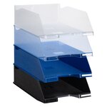 Corbeille à courrier maxi format exacompta bleu glacé - lot de 4