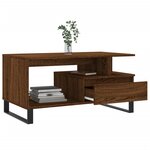 vidaXL Table basse Chêne marron 90x49x45 cm Bois d'ingénierie