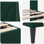 vidaXL Cadre de lit avec tête de lit Vert foncé 140 x 190 cm Velours