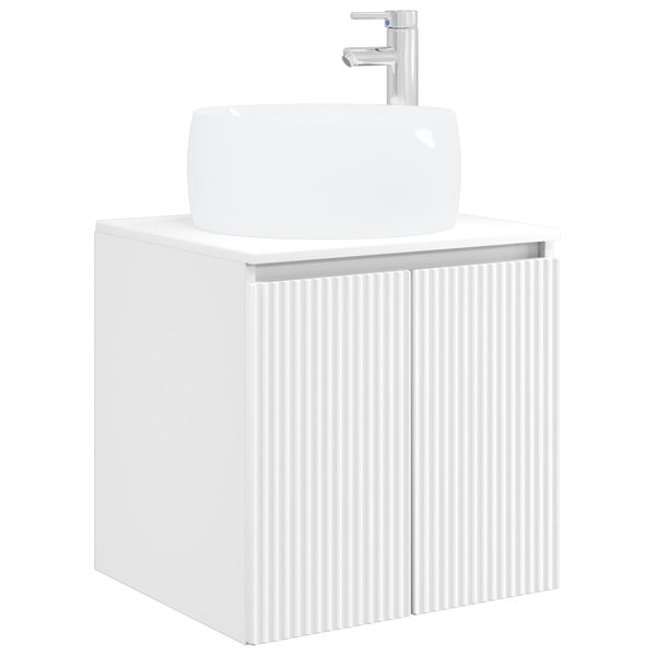 vidaXL Vanité de lavabo mural Blanc 49 5 x 44 5 x 66 cm