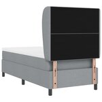Lit Box Spring vidaXL avec Matelas Gris Clair 90x200 cm Tissu